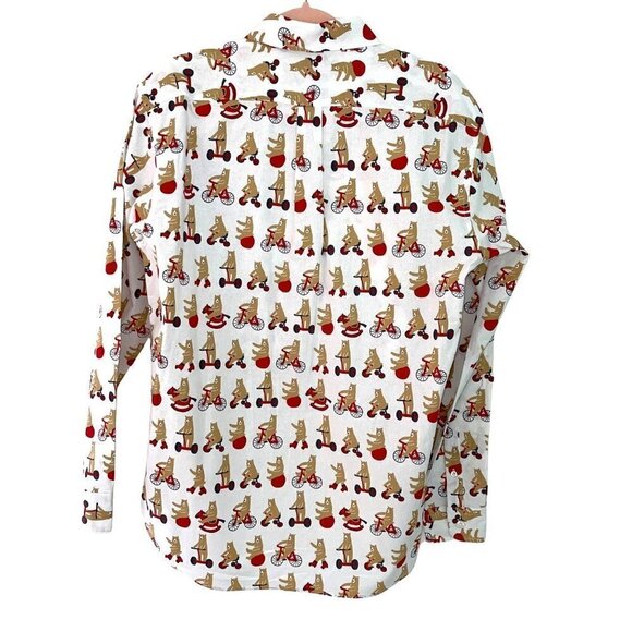 The Sharkey’s Gallery Button Up Shirt Mens Size XL Pure Cotton Circus Bear Print - Picture 2 of 10